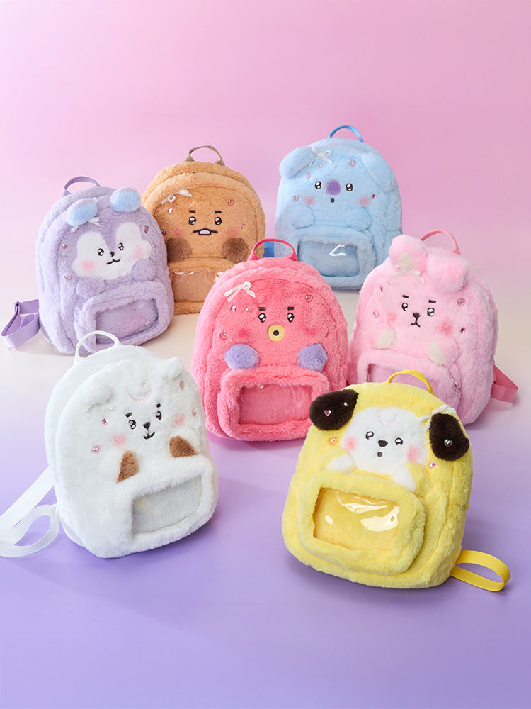 BT21 BABY Ribboned U Clear Pocket Plush Backpack RJ