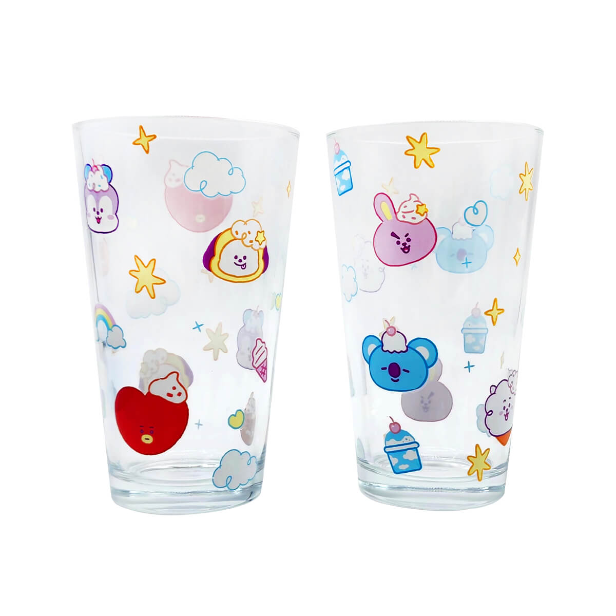 BTS BT21 グラス 7個セット BT21 On the Cloud Glass Cup Set – LINE FRIENDS_US