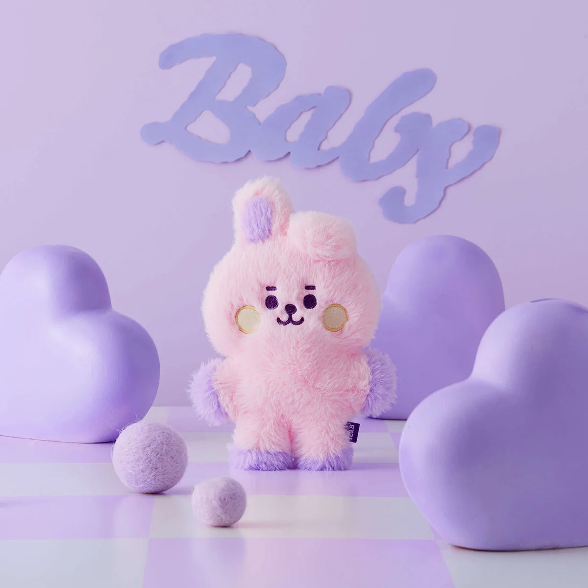 BT21 COOKY BABY Flat Fur Purple Heart Standing Doll – LINE FRIENDS_US BT21 COOKY BABY Flat Fur Purple Heart Standing Doll – LINE FRIENDS_US