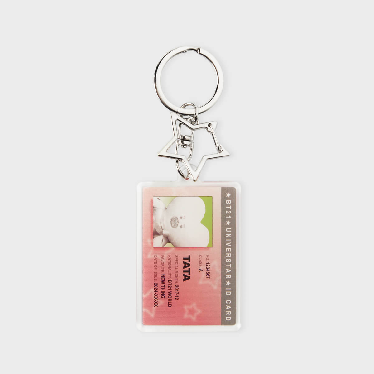 BT21 TATA Silver Edition Acrylic ID Card Keyring – LINE FRIENDS_US