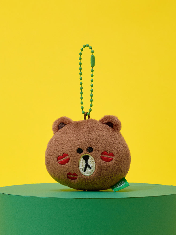 LINE FRIENDS Original Plush Face Keyring