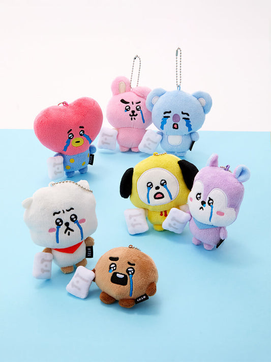 BT21 Today's Face Teardrop Plush Keyring