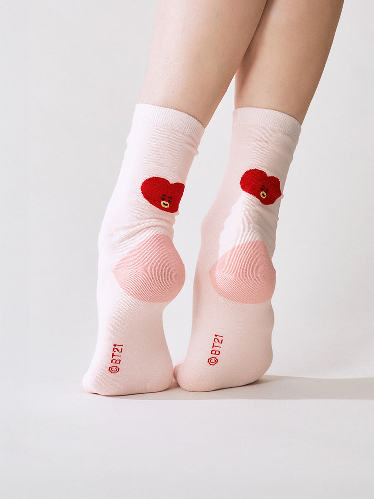 BT21 Basic Color Face Socks