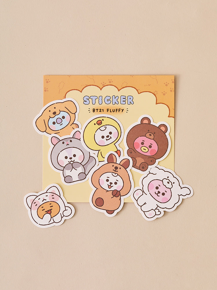 BT21 Fluffy Baby Sticker Set (7 pcs)