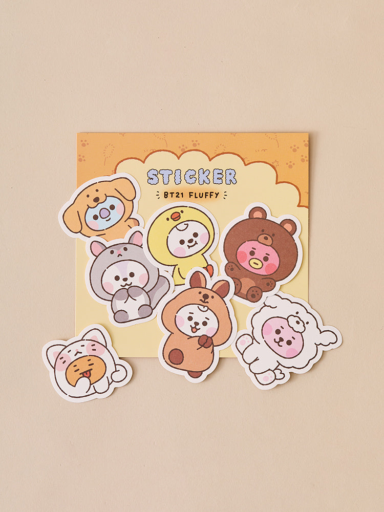 BT21 Fluffy Baby Stikcer Set (7 pcs)