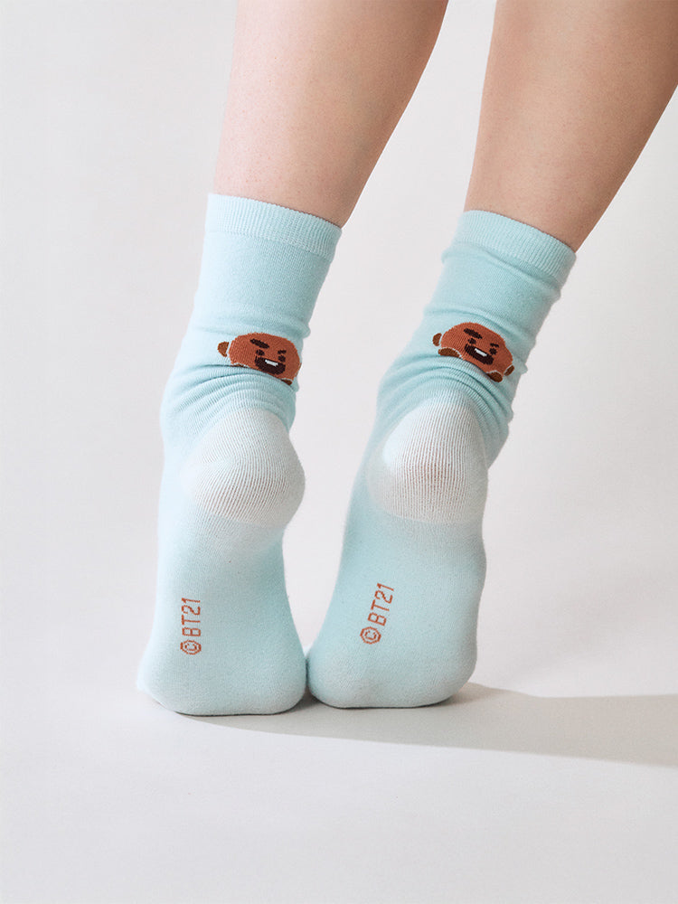 BT21 Basic Color Face Socks