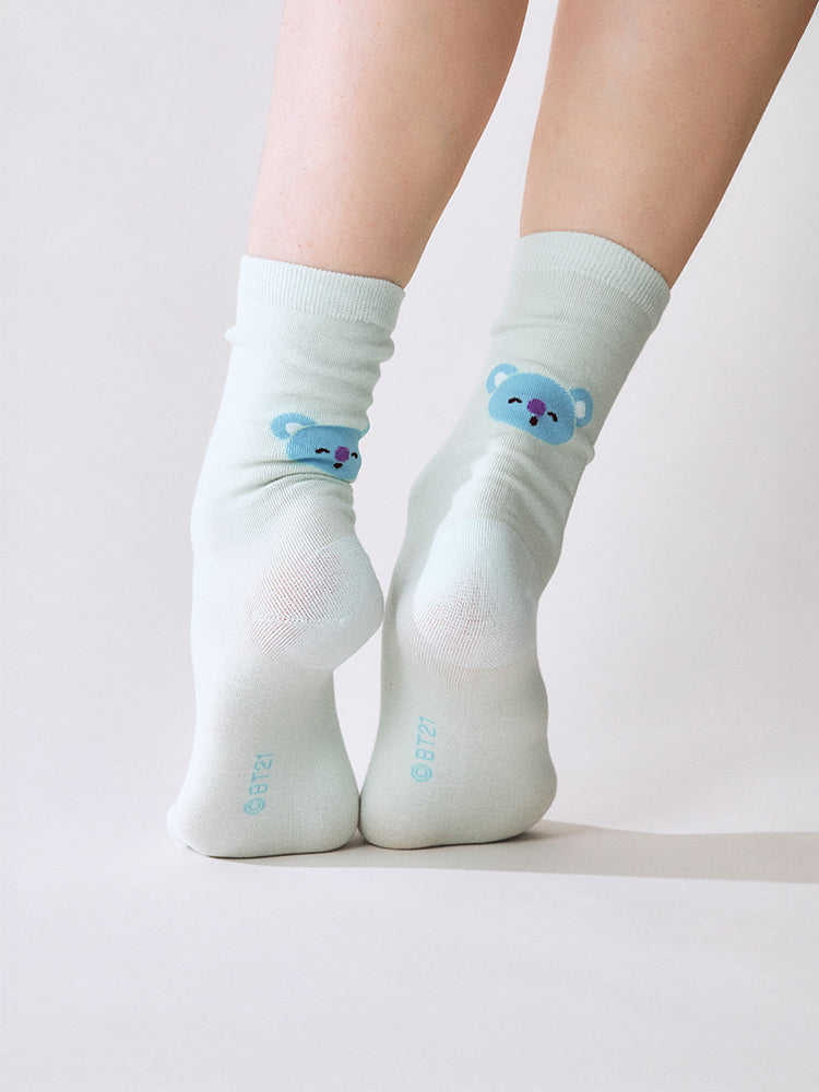 BT21 Basic Color Face Socks