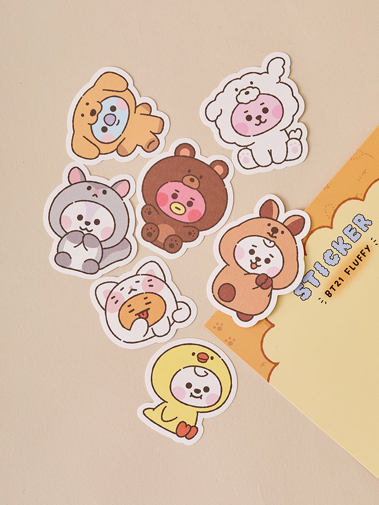 BT21 Fluffy Baby Sticker Set (7 pcs)