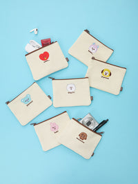 BT21 Today's Face Flat Square Pouch