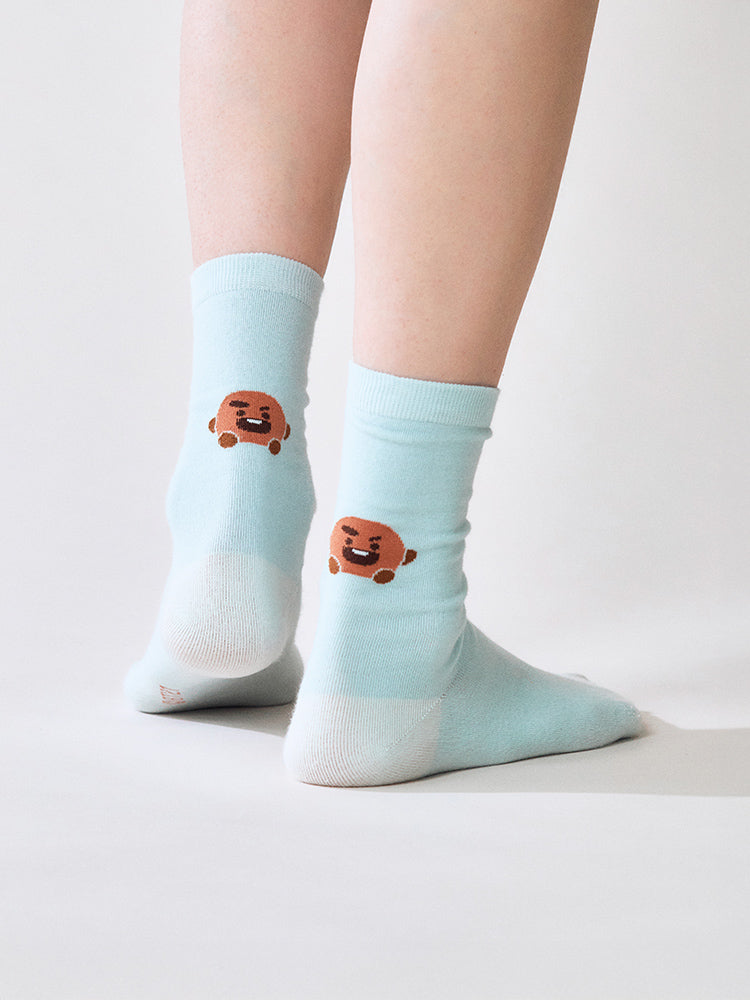 BT21 Basic Color Face Socks