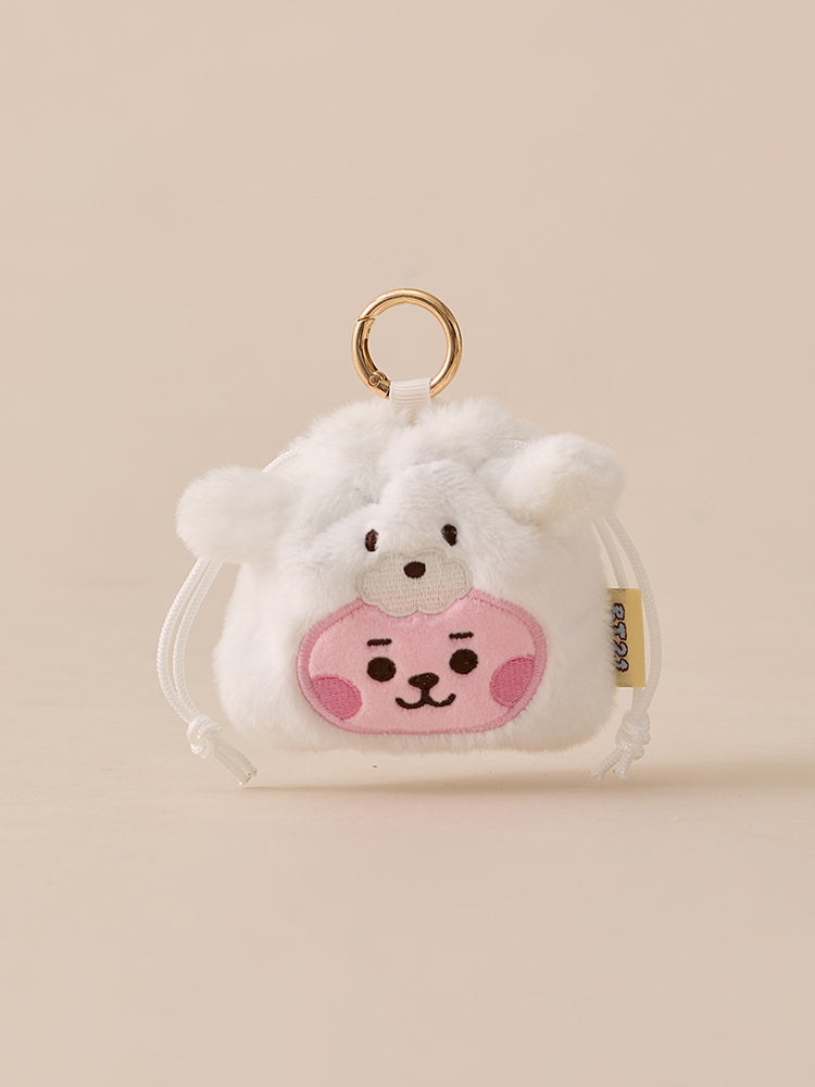 BT21 Fluffy mini Bag Charm Pouch
