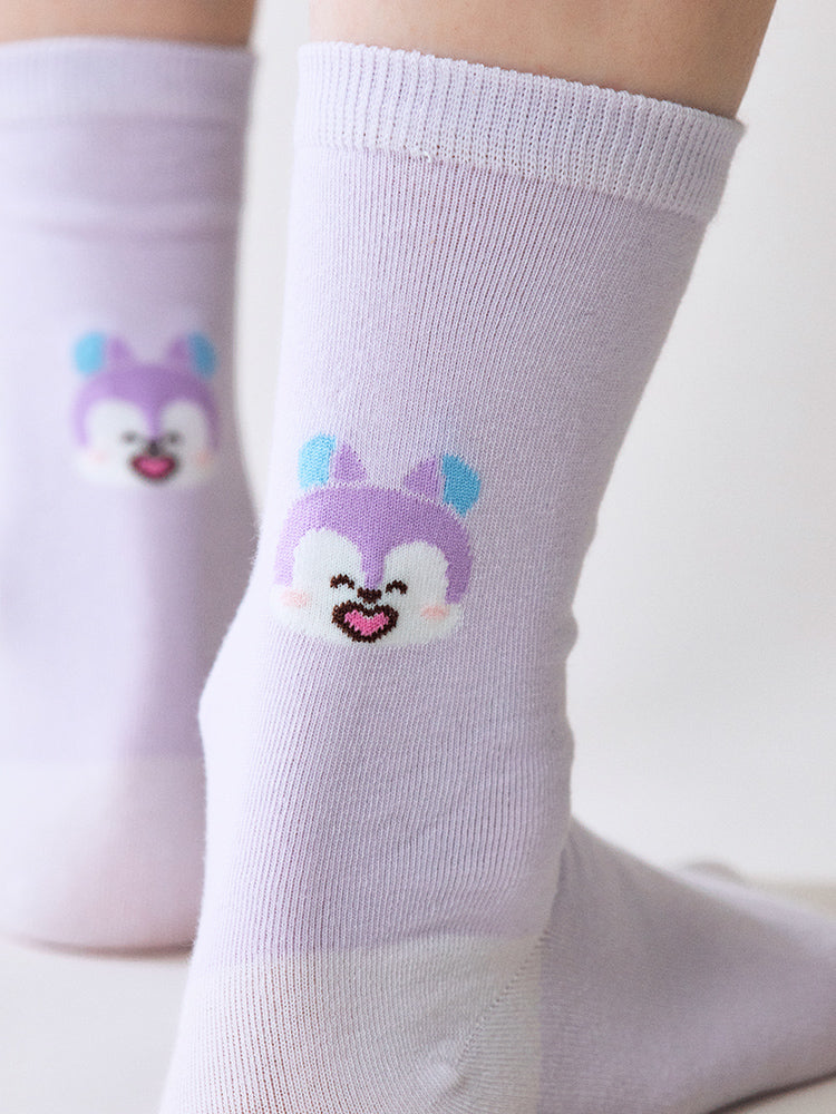 BT21 Basic Color Face Socks