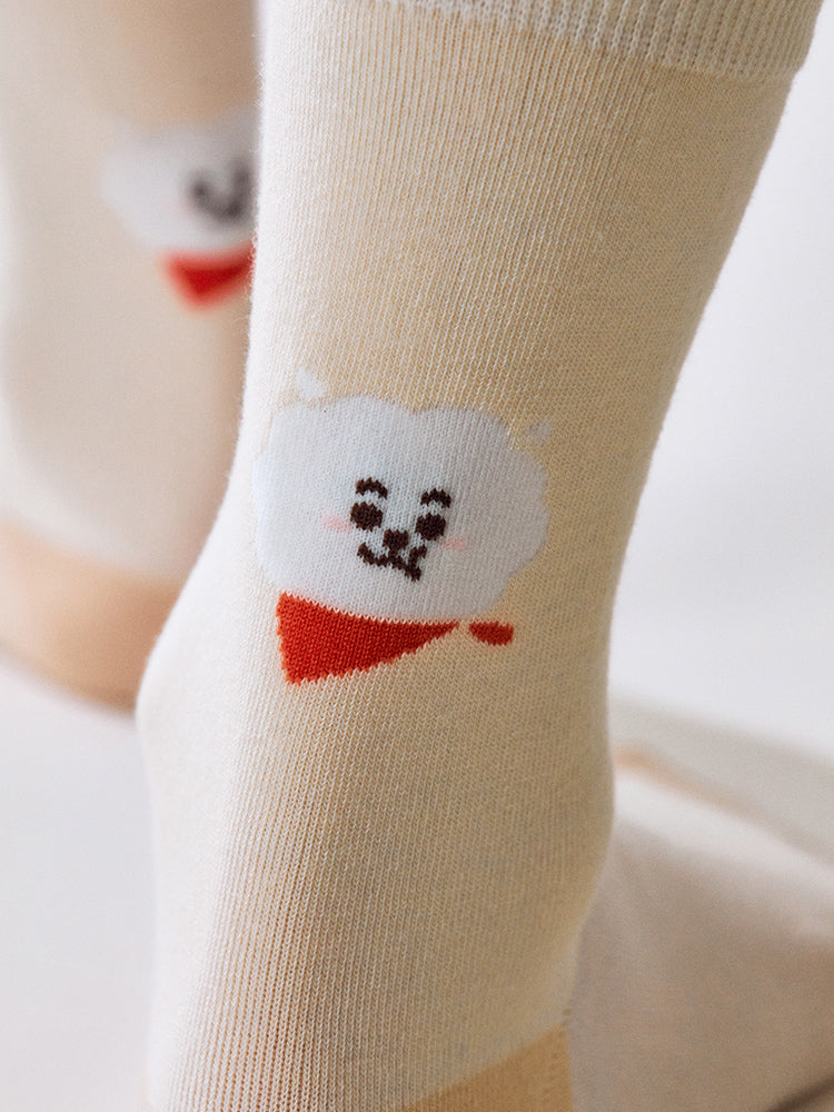 BT21 Basic Color Face Socks