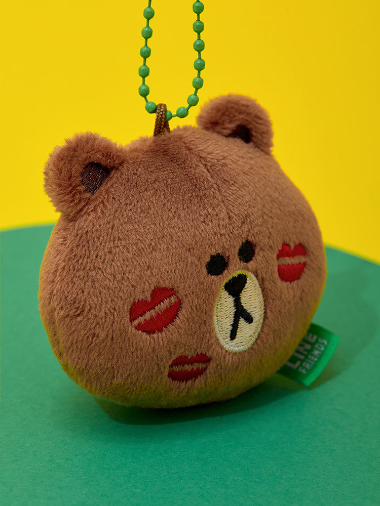 LINE FRIENDS Original Plush Face Keyring