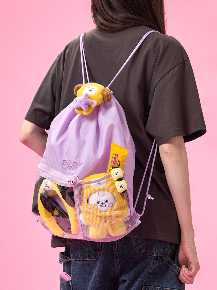 BT21 The Journey Clear Pocket String Backpack