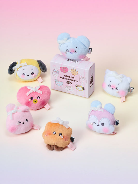 BT21 minini Ribboned U Random Plush Hair Clip (7 Types)