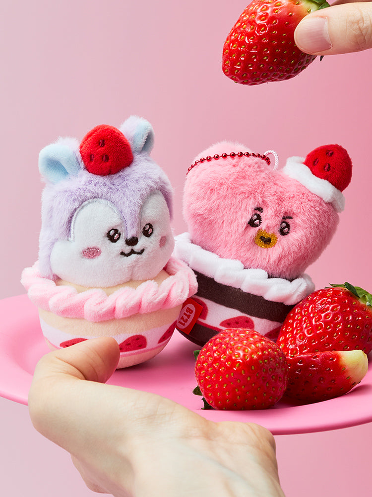 BT21 Strawberry Party Strawberry Tart Plush Keyring – LINE FRIENDS_US