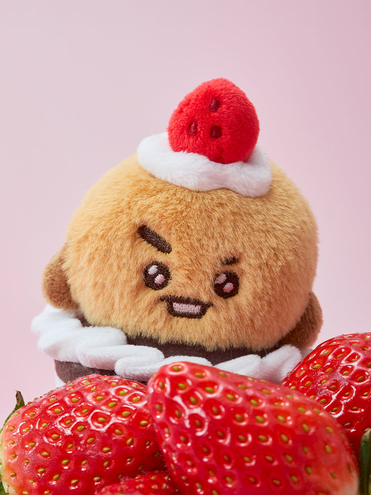 BT21 Strawberry Party Strawberry Tart Plush Keyring