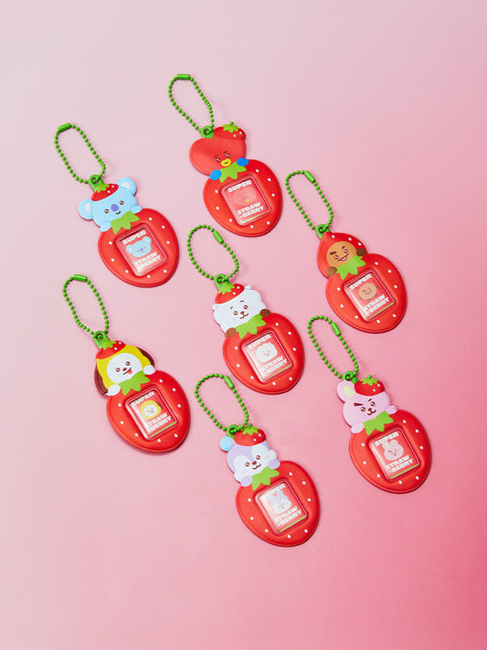 BT21 Strawberry Party PVC Mini Photo Holder Keyring
