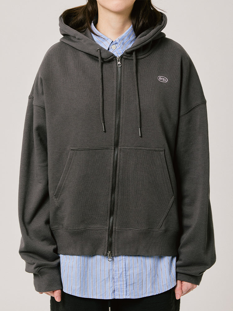 bt21 jacket penshoppe Bt21 Penshoppe Jacket With Hood BT21 Basic Unit Zip Up Hoodie Charcoal M