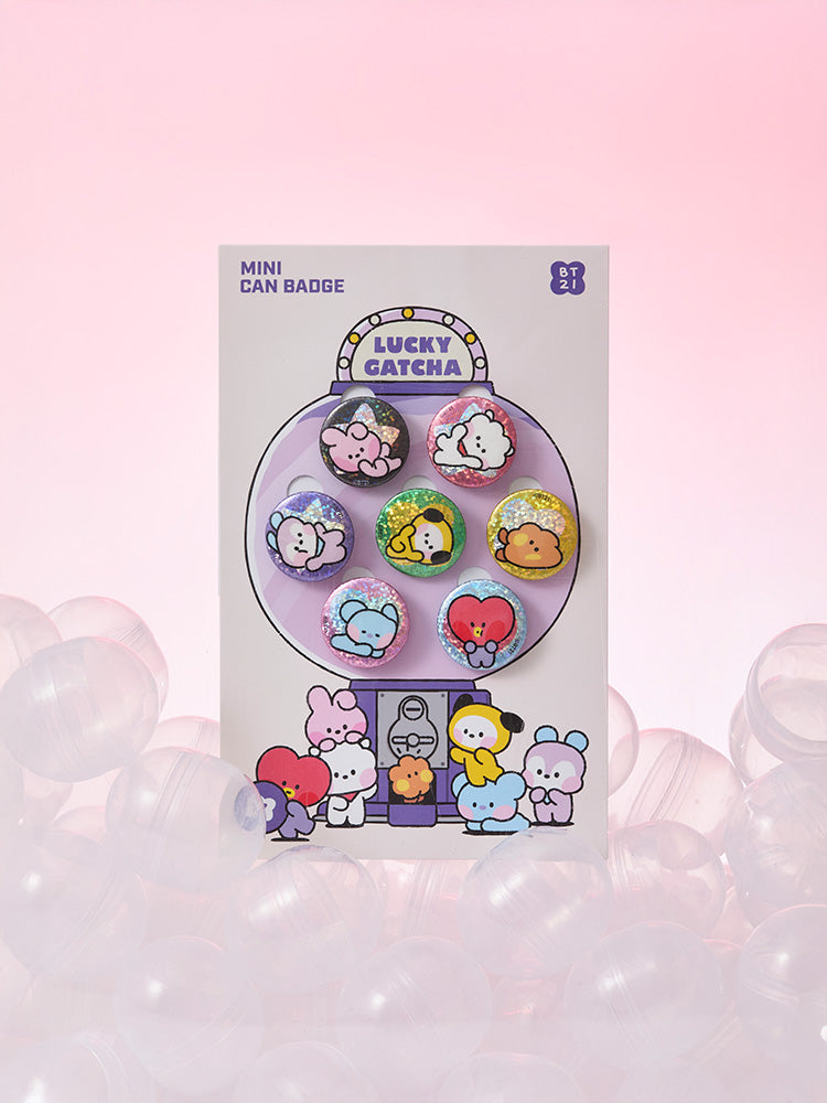 BT21 minini Lucky Gatcha Can Badge Set