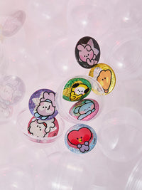 BT21 minini Lucky Gatcha Can Badge Set