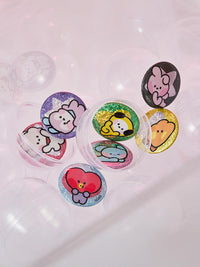 BT21 minini Lucky Gatcha Can Badge Set