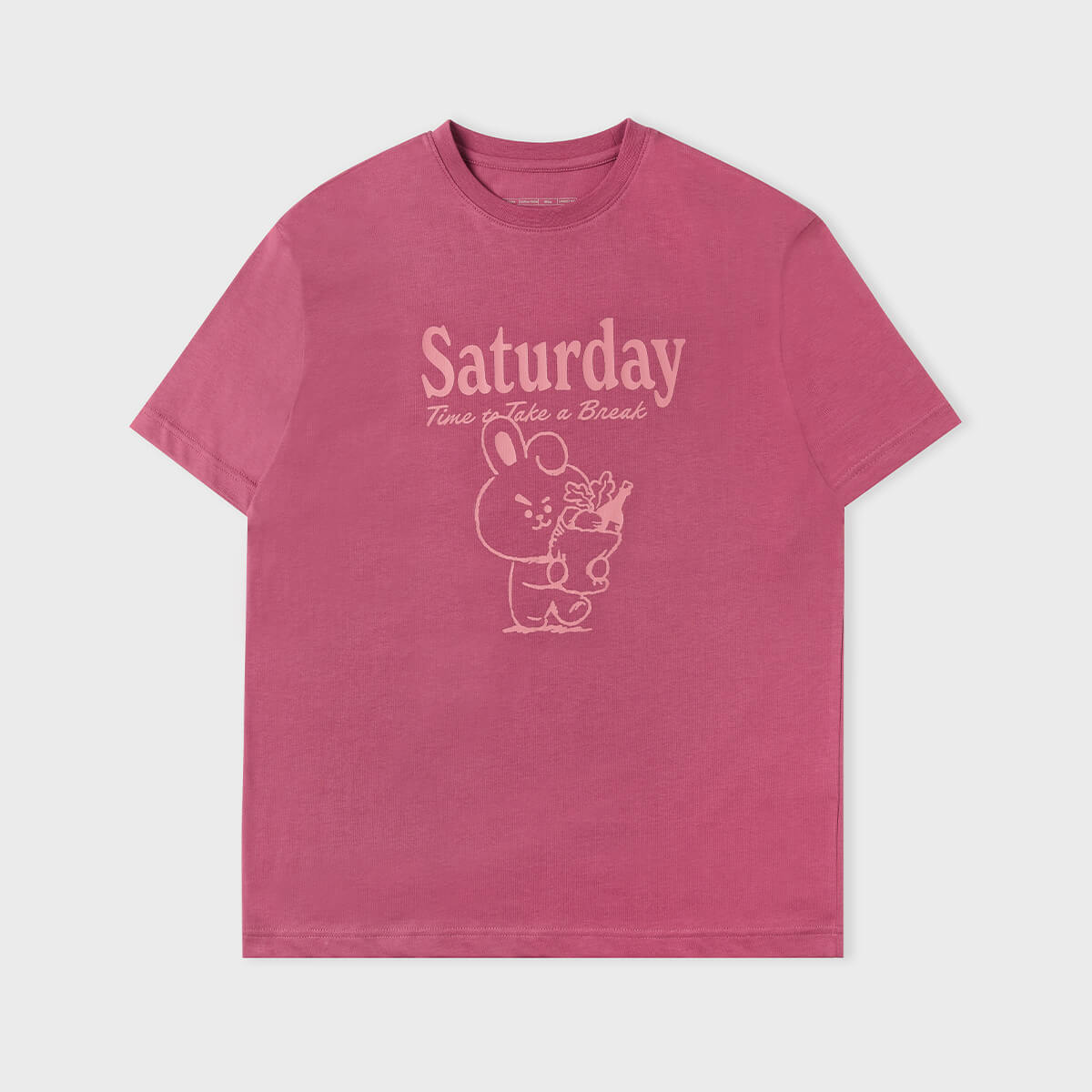 BT21 COOKY Basic T-Shirt Indian Pink