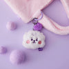 BT21 RJ BABY Flat Fur Purple Heart Face Keychain