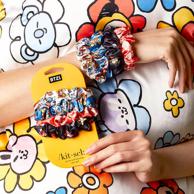 BT21 meets Kitsch Satin Sleep Scruchie 4pcs