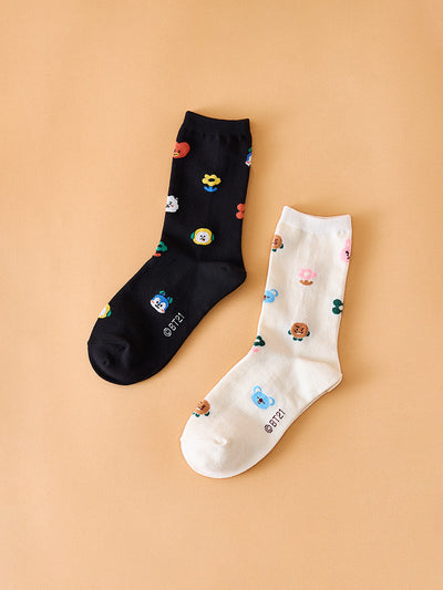 BT21 Basic Jacquard Socks Gift Set (2 Pcs)