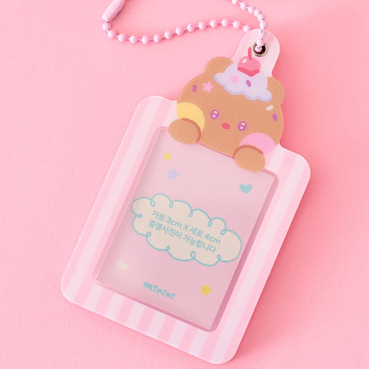 LINE FRIENDS minini bnini Ice Cream Photo Keyring