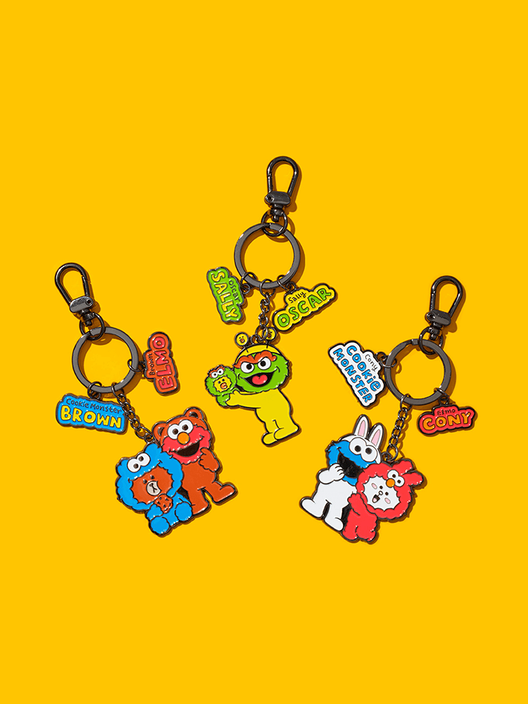SESAME STREET X LINE FRIENDS  Metal Keyring