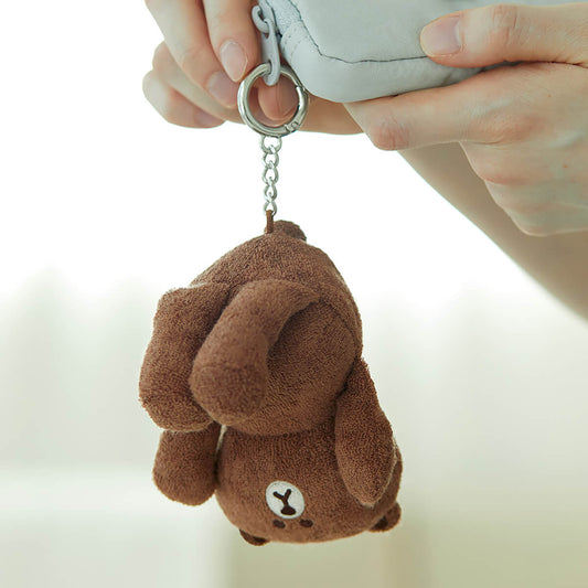 LINE FRIENDS BROWN Lazy Day Plush Keyring