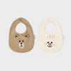 LINE FRIENDS BROWN & CONY Infant Edition BABY Bib Set (2 PCS)