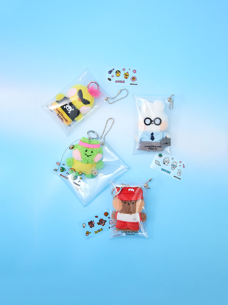 LINE FRIENDS minini World Plush Keyring Pouch Set