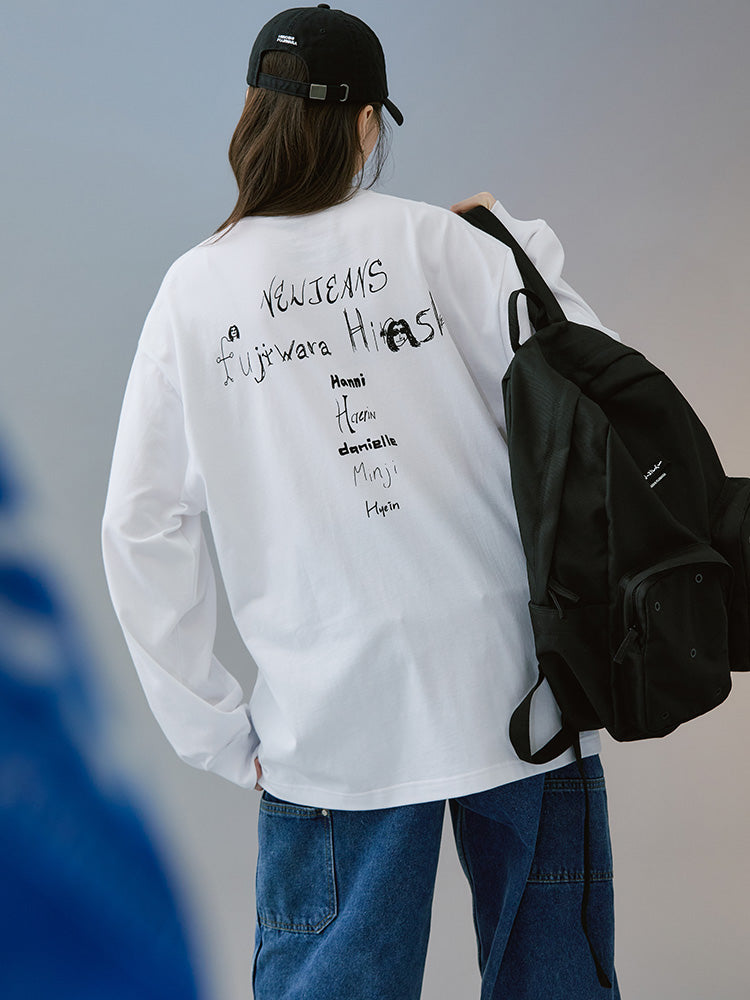 NewJeans X Hiroshi Fujiwara COLLER Long Sleeve Shirt Ver. 3 (WHITE)