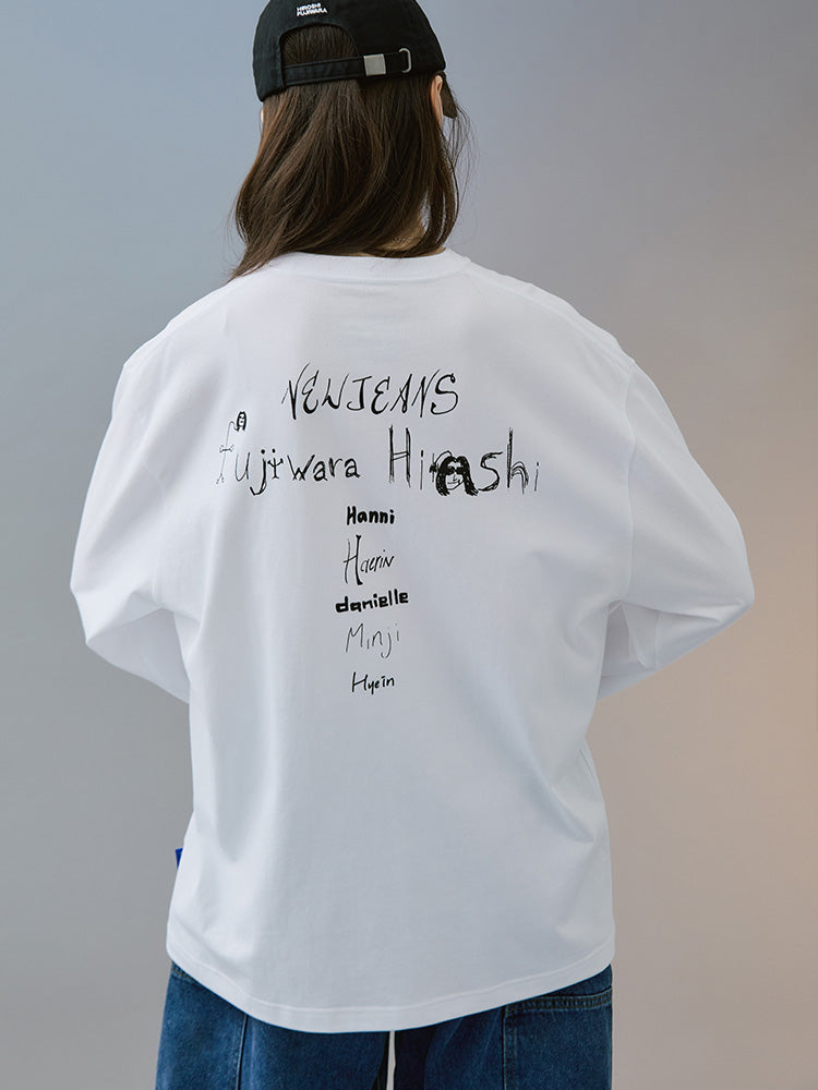 NewJeans X Hiroshi Fujiwara COLLER Long Sleeve Shirt Ver. 3 (WHITE)