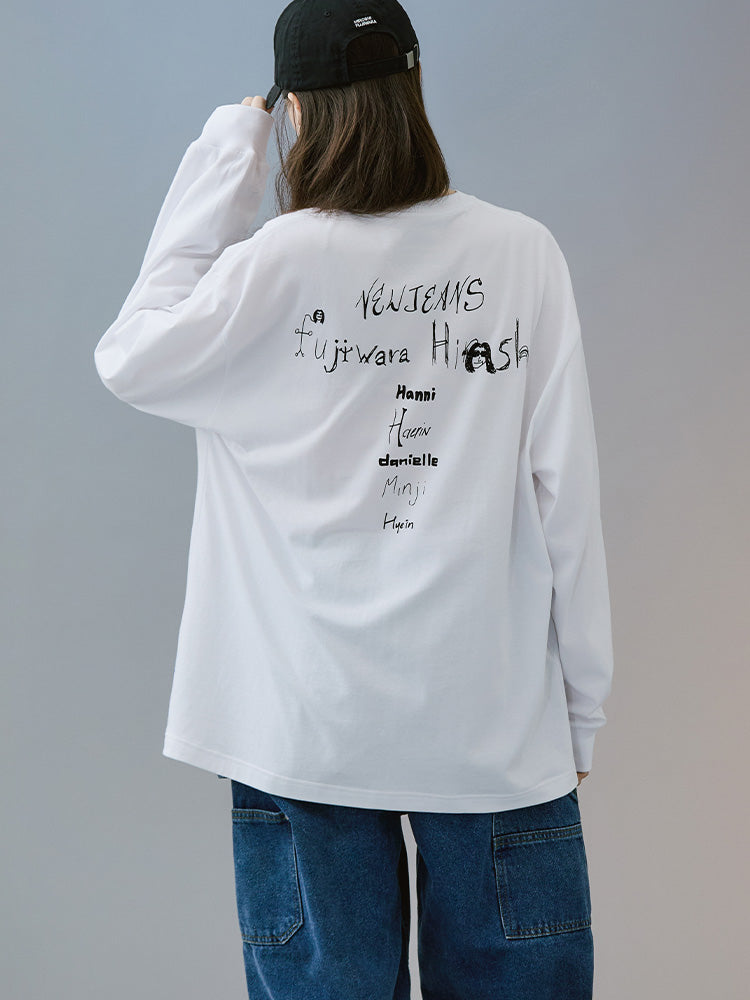 NewJeans X Hiroshi Fujiwara COLLER Long Sleeve Shirt Ver. 3 (WHITE)