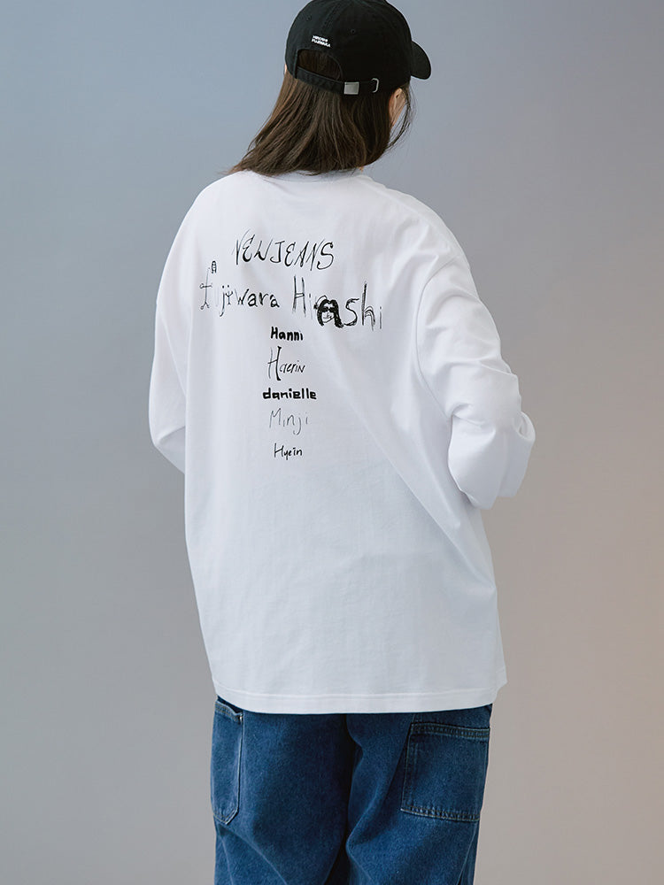 NewJeans X Hiroshi Fujiwara COLLER Long Sleeve Shirt Ver. 3 (WHITE)