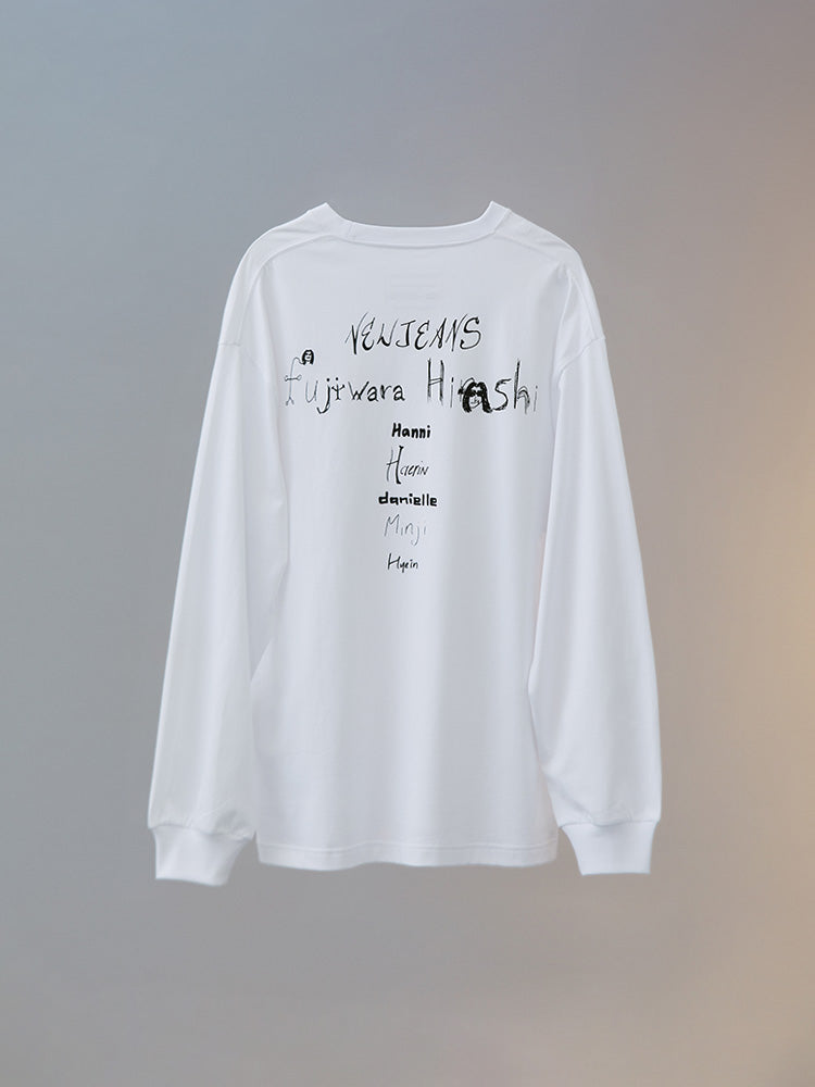 NewJeans X Hiroshi Fujiwara COLLER Long Sleeve Shirt Ver. 3 (WHITE)