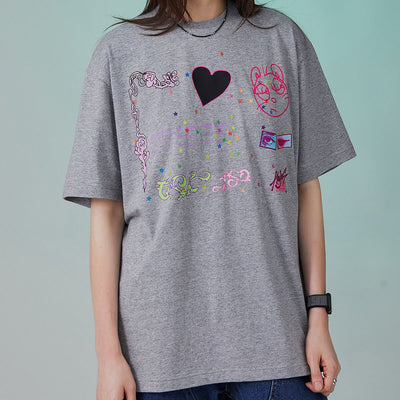 NewJeans How Sweet T-Shirt Melange Grey (DANIELLE)