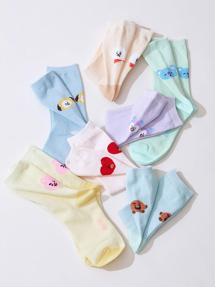 BT21 Basic Color Face Socks