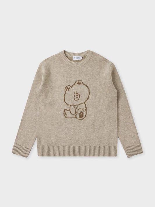 LINE FRIENDS Made by BROWN Drawing Knit Beige