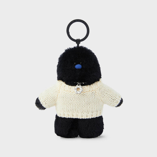 COLLER Chubby Furry Plush Keyring Black