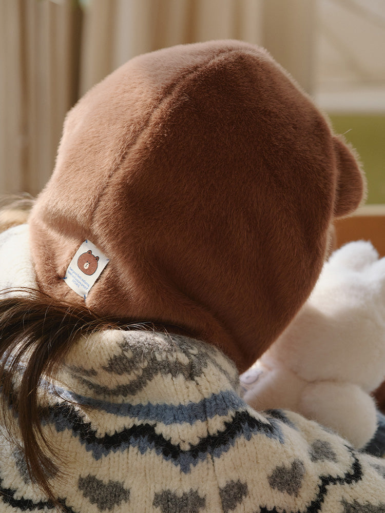 LINE FRIENDS HUG BROWN 3 Balaclava