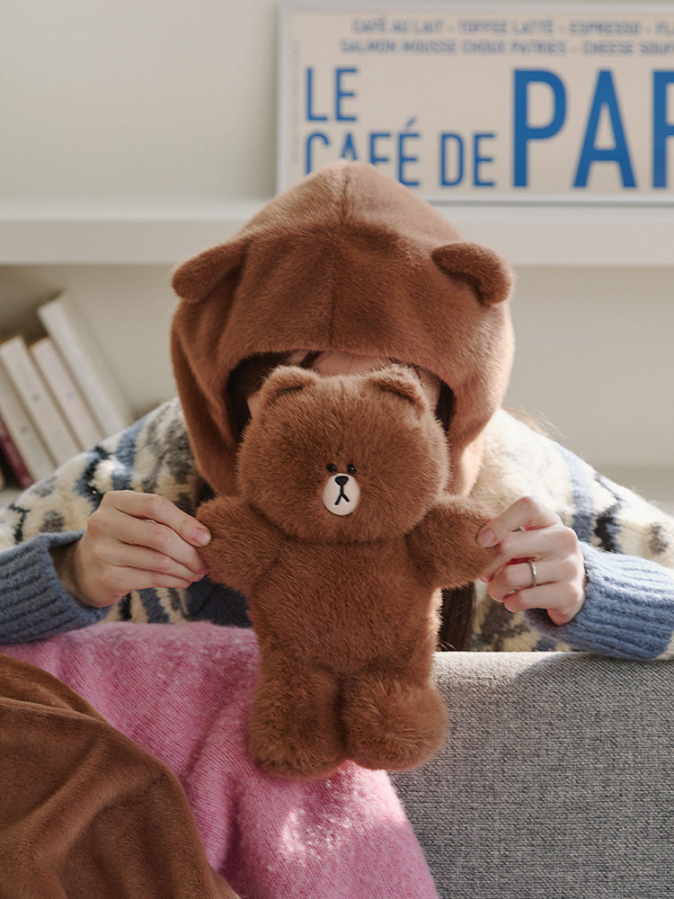LINE FRIENDS HUG BROWN 3 Balaclava