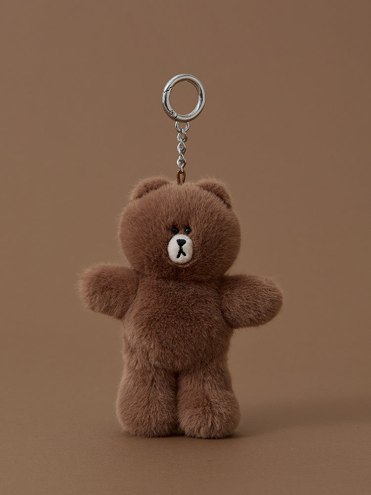 LINE FRIENDS HUG BROWN 3 Plush Keyring