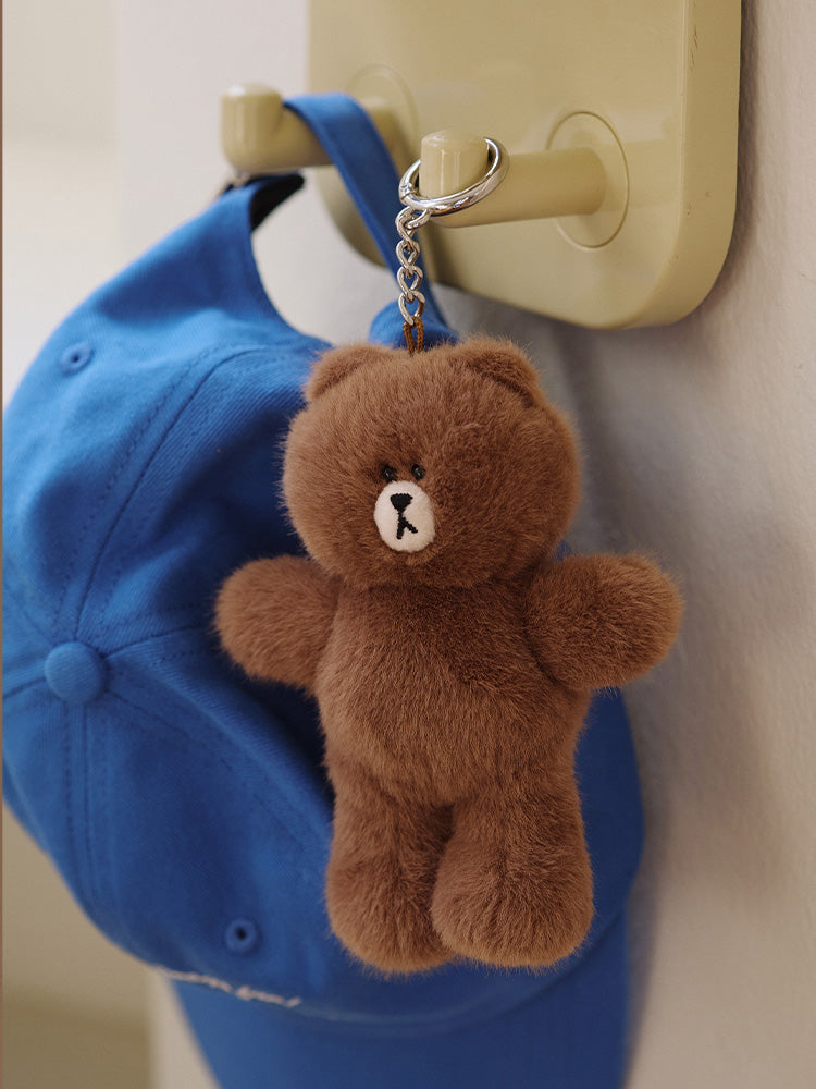 LINE FRIENDS HUG BROWN 3 Plush Keyring