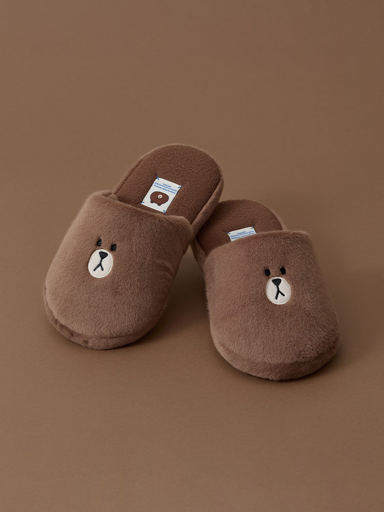 LINE FRIENDS HUG BROWN 3 Room Slipper